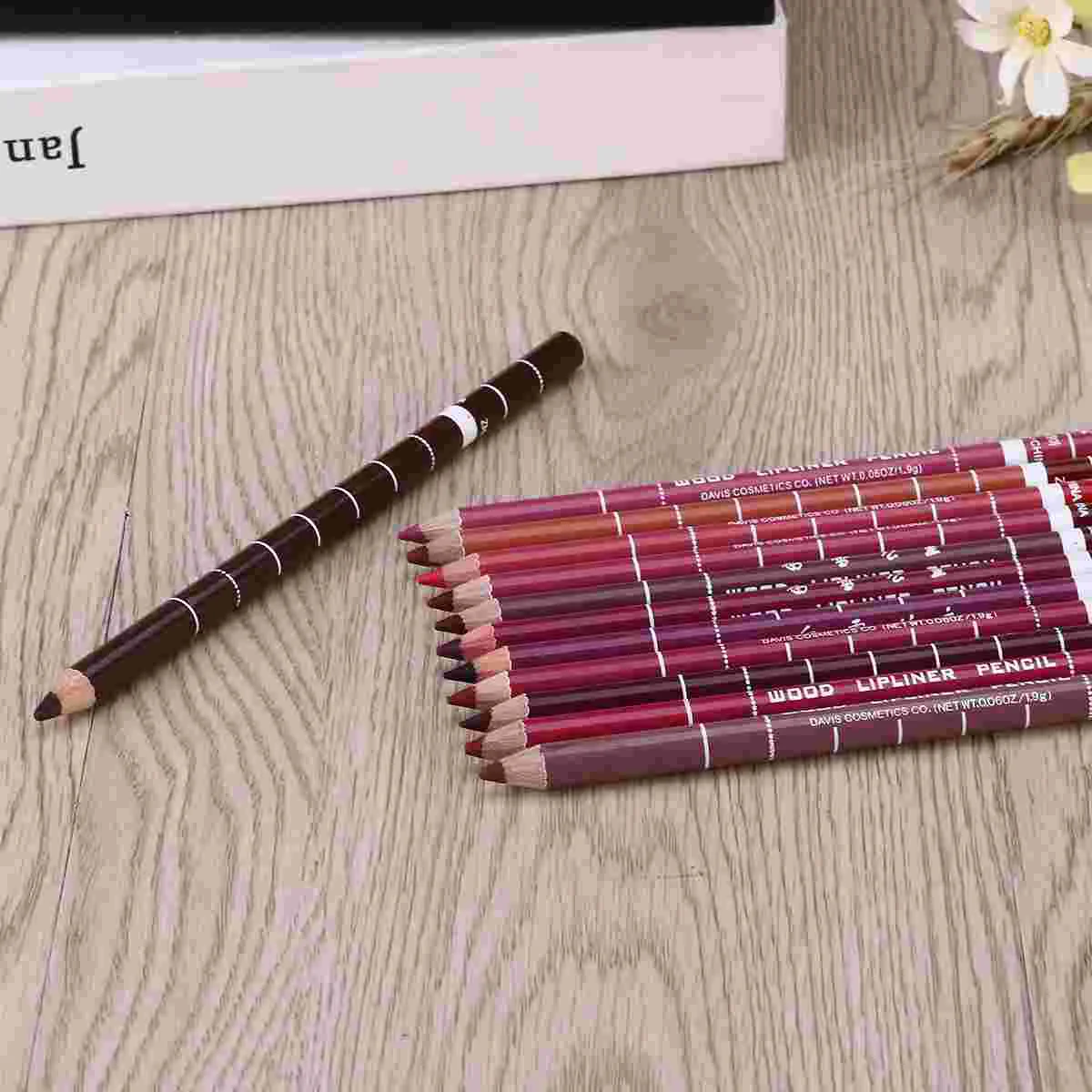 

12pcs Women's Professional Makeup Lipliner Waterproof Lip Liner Pencil Set (Random Color)