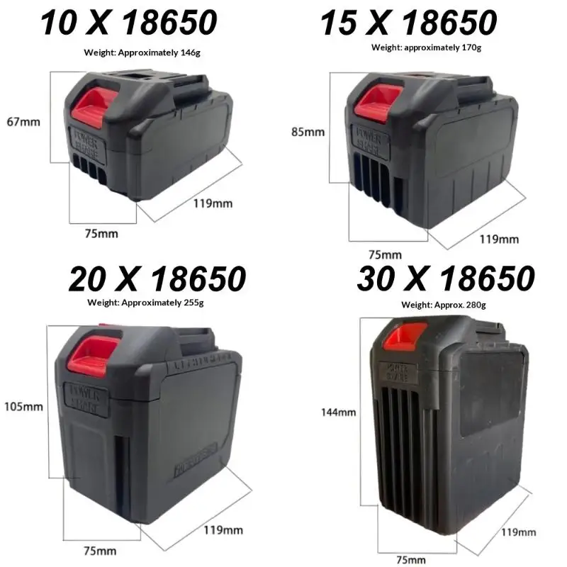 1 세트 BMS PCBA 보호 회로 기판 박스 쉘 10/15/20/30X18650 리튬 배터리 21V 하우징 소켓 용 리튬 이온 배터리 케이스