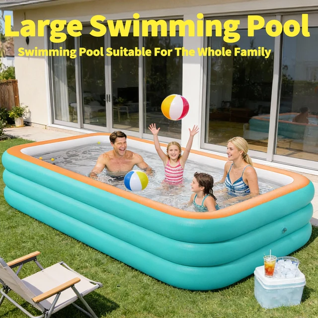 La piscine gonflable familiale est durable et épaisse, idéale pour les grandes piscines, les fêtes dans la cour et sur la pelouse. 1