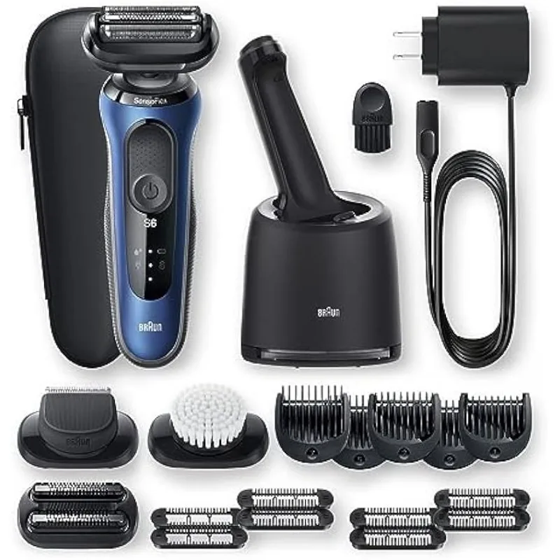 

Series 6 6095cc Electric Razor for Men with SmartCare Center, Beard Trimmer Stubble Beard Trimmer Cleansing Brush Wet & Dry