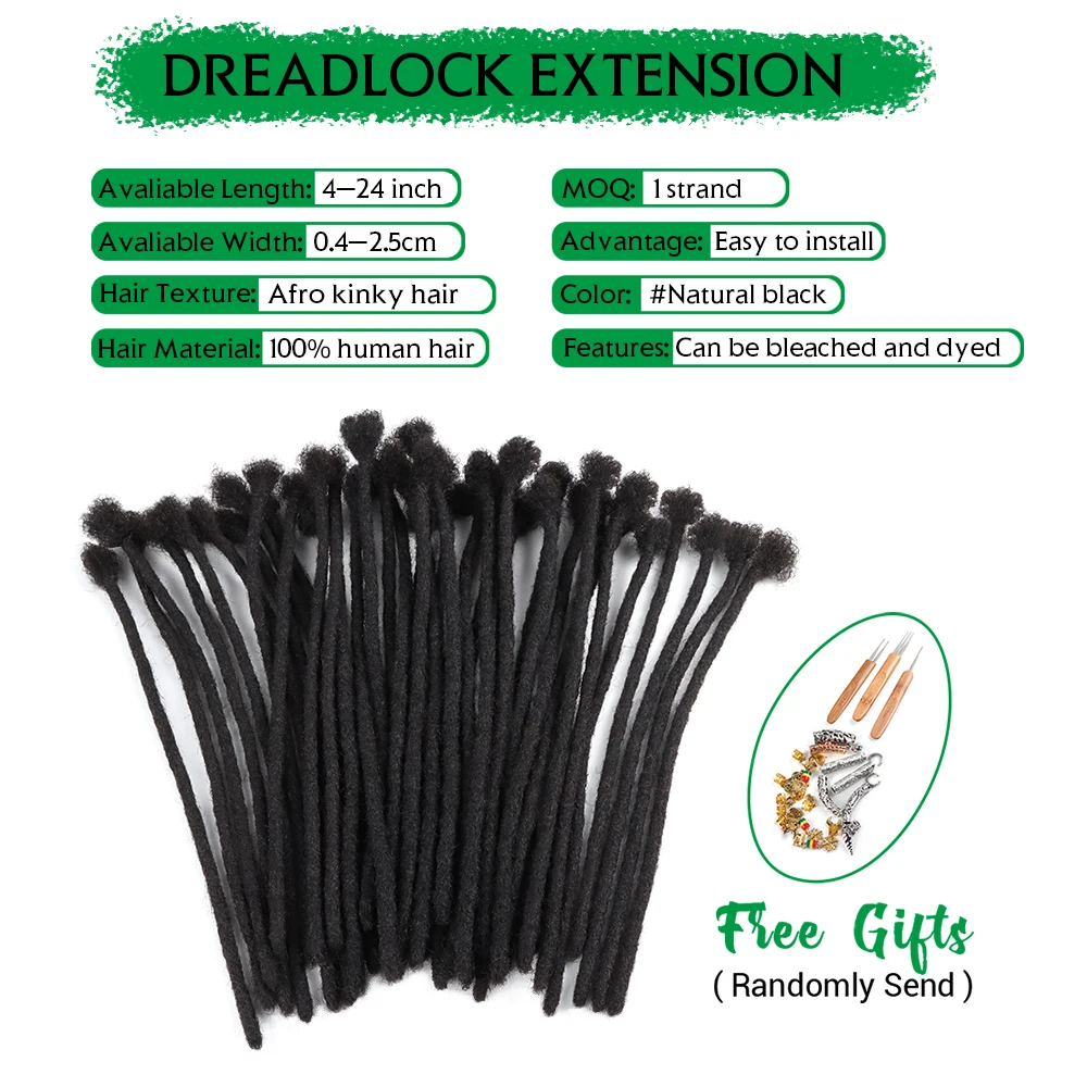 Vast Dreadlocks 100% Human Hair Dreadlocks Locks Extension Locs Rastas Humano Black Man