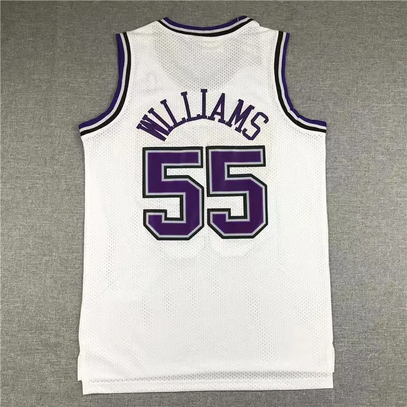 Men 55 Jason Williams Jersey White Sacramento Kings Throwback