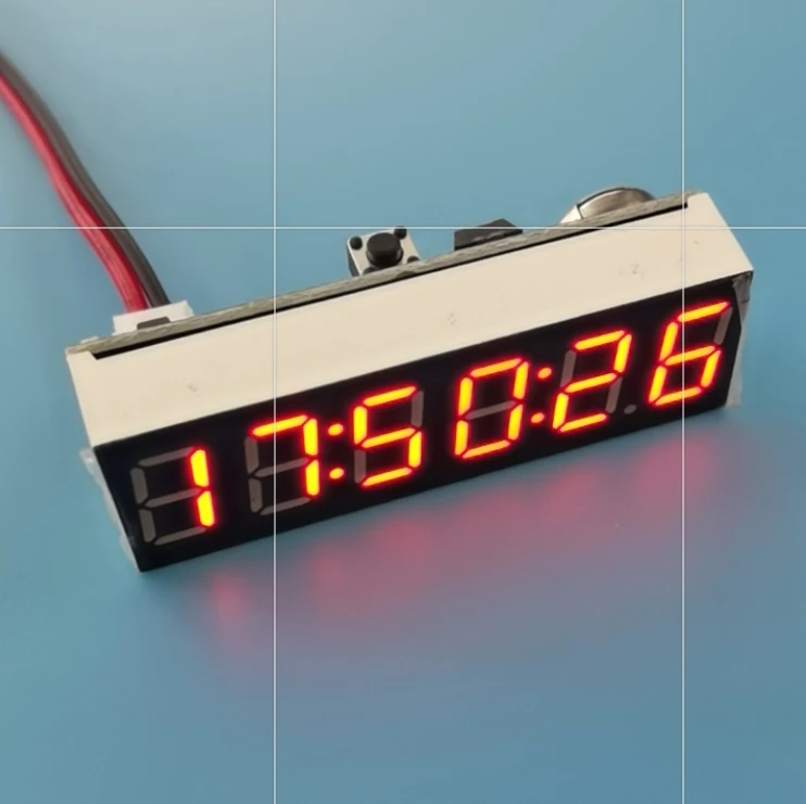 Compact LED Digital Clock with Second Display and Adjustable Brightness