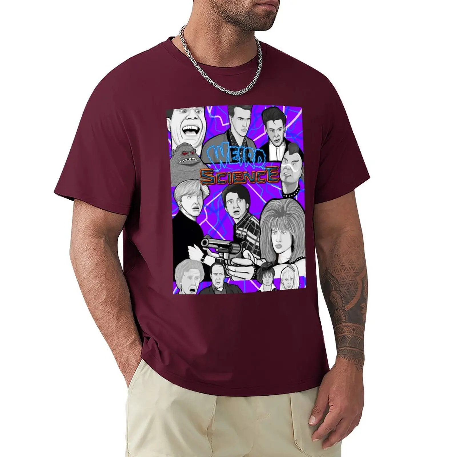 

weird science 30th anniversary collage T-Shirt boys whites Short sleeve tee Men's t-shirt