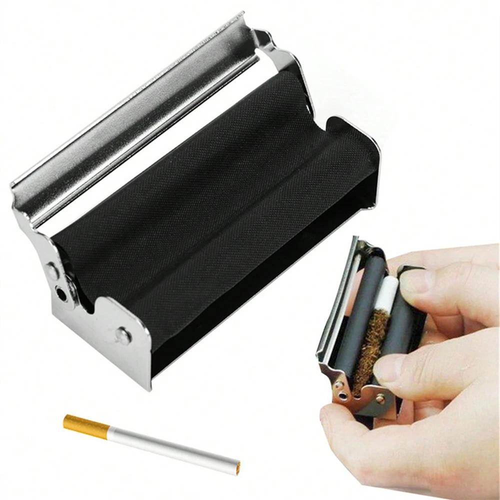 Portable Metal Tobacco Roller Cigarette Maker - 70mm Rolling Machine Smoking Accessory