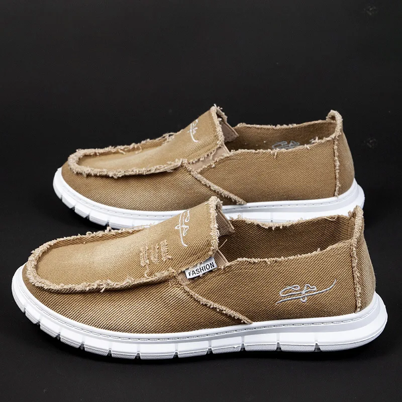 Men's Washed Fabric Casual Shoes Anti Slip and Wear-resistant Driving Shoes Canvas Shoes 6