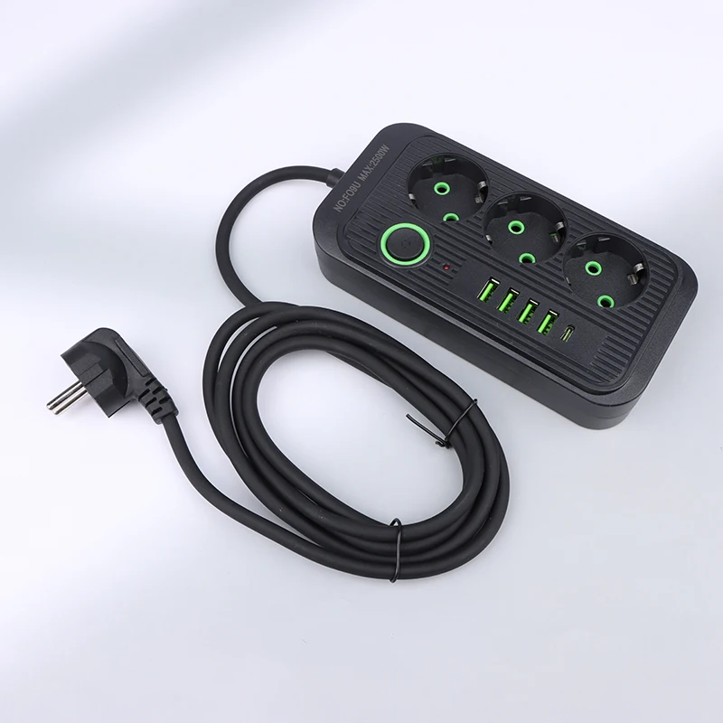 EU ÷ AC ܼƮ Ƽ  ͽټ ڵ  Ƽ, USB C Ÿ   Ʈũ   , 2m