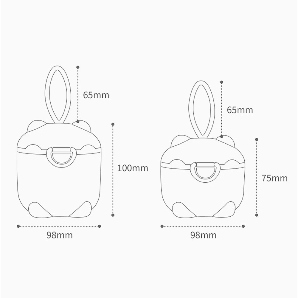 Baby Milk Powder Portable Cute Pig Food Storage Box Essential Cereal Infant Milk Powder Box Toddle Snacks Container