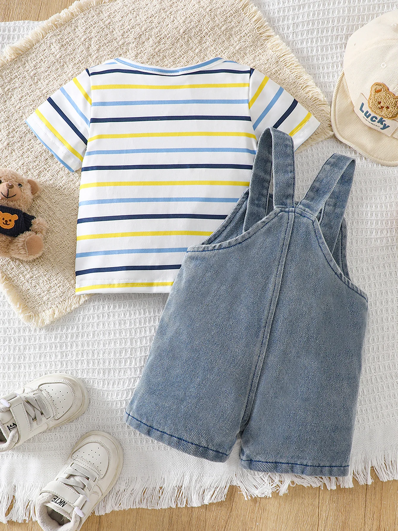 Baby Bear Overall Shorts Set 2