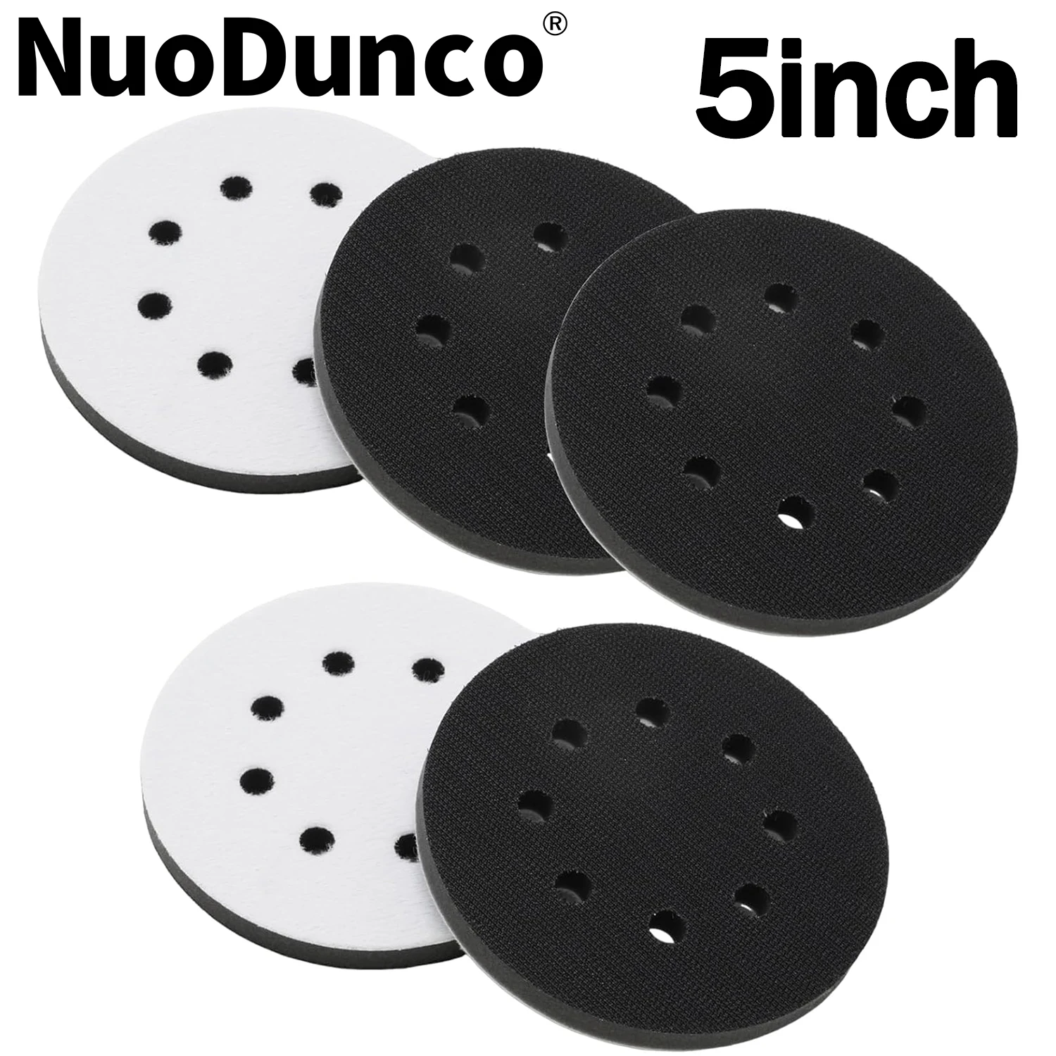 1/3/5pcs 5inch 8-Holes Soft Sponge Interface Pad Hook & Loop Sanding ...