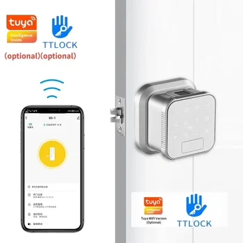 Tuya 와이파이 지문 잠금 TTLock 스마트 전자 문짝 잠금, 지문 비밀번호 카드 NFC 키 앱 원격 잠금 해제, 데드볼트 잠금