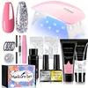 Acrylic Manicure Set Nail Extension Gel Kit Nail Gel with Nail Light Base Gel Top Coat Long Lasting Poly Gel Nail Starter Kit 1
