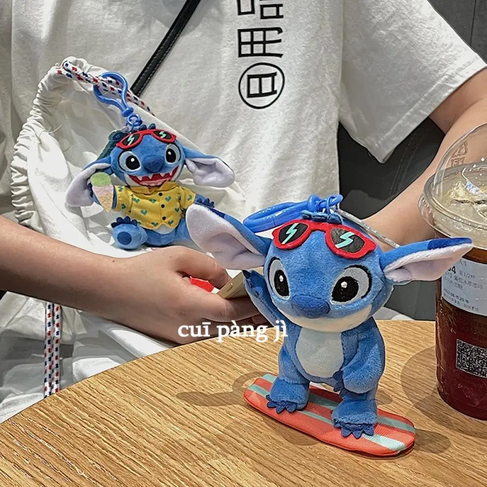 

Kawaii Стич под углом, мультяшный стиль, милая Гавайская строчка для серфинга, фотография, брелок для ключей