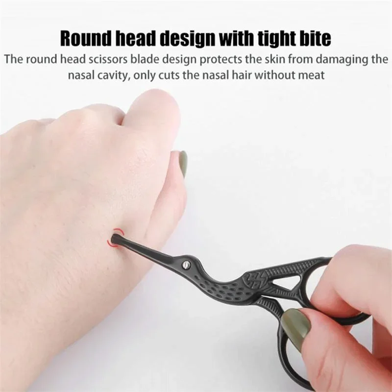 Professional Manicure Tool Stainless Steel Nose Hair Trimming Scissors Safety Blunt Scissor Round Tip Small Nose Hair Scissor 4