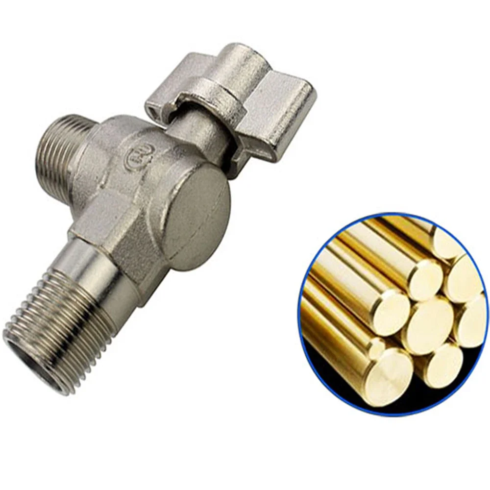 4 Points Full Copper Large Flow Angle Valve Ball Valve 1/2 Right Angle Ball Core Faucet Triangle Water Heater Switch