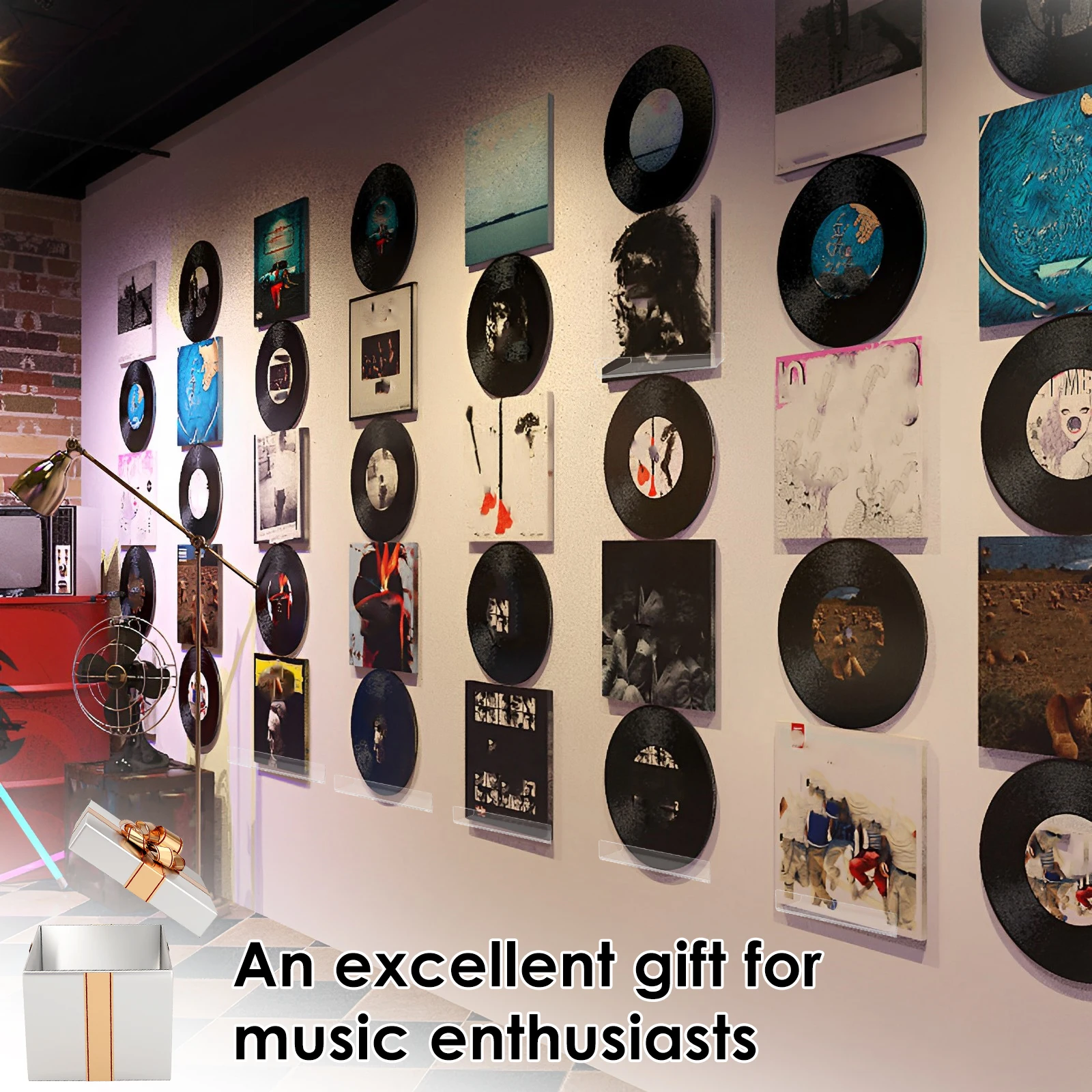 12Pcs Transparent Acrylic Record CD Storage Rack Vinyl Record Display Stand Shelf Living Room Decor Wall Holder Record Holder 4