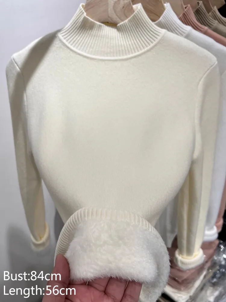 New Autumn and Winter Elegant Semi-turtleneck Women's Long-sleeved Sweater Fashionable Solid Color Knitwear Bottoming Shirt