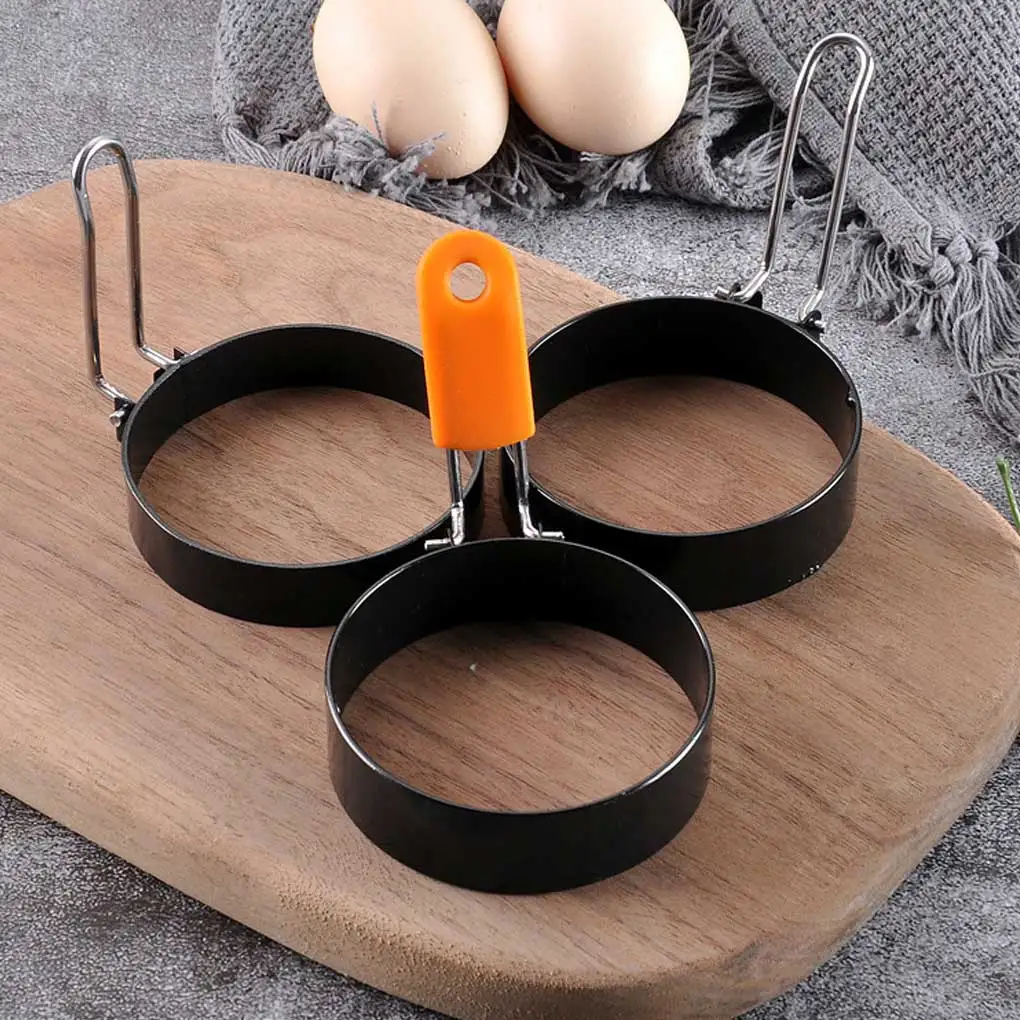 

Fried Egg Ring Reusable Round Handheld Handled Foldable Anti-rust Household Restaurant Cooking Pancake Mold Mould