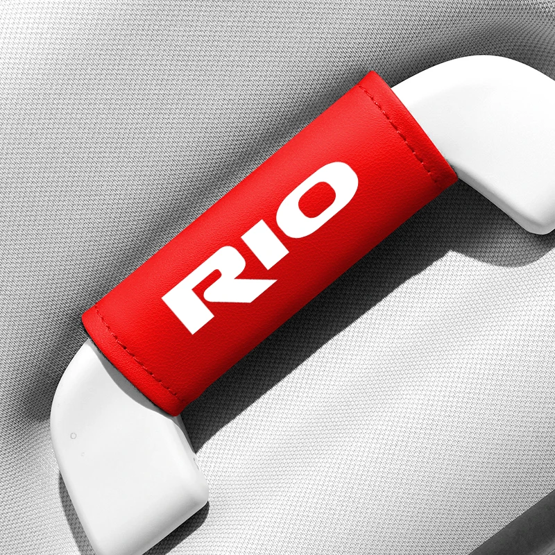 1PC Leather Car Roof Armrest Pull Gloves Door Handle Protection Cover For KIA RIO 2 3 4 5 Xline x line car armrest cover