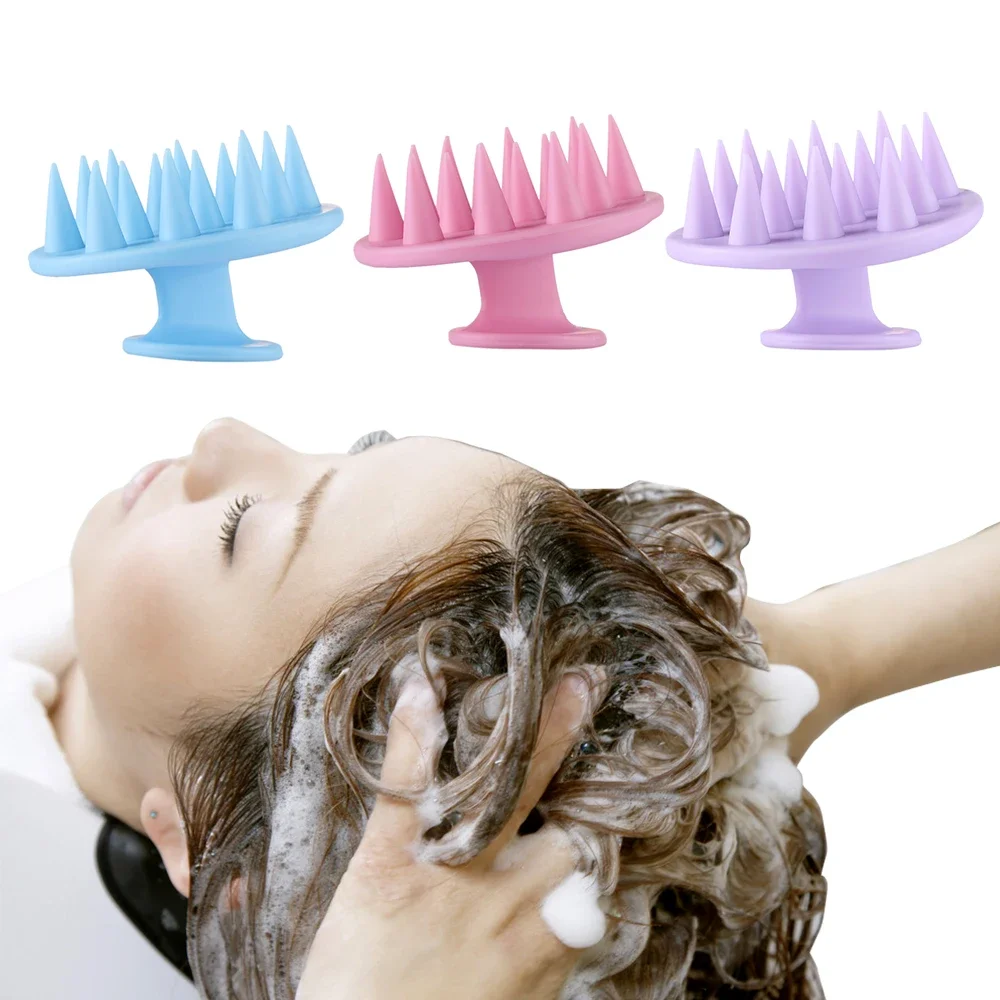 

Silicone shampoo scalp hair massager shampoo massage comb bath massage brush scalp massager hair shower brush comb care tool