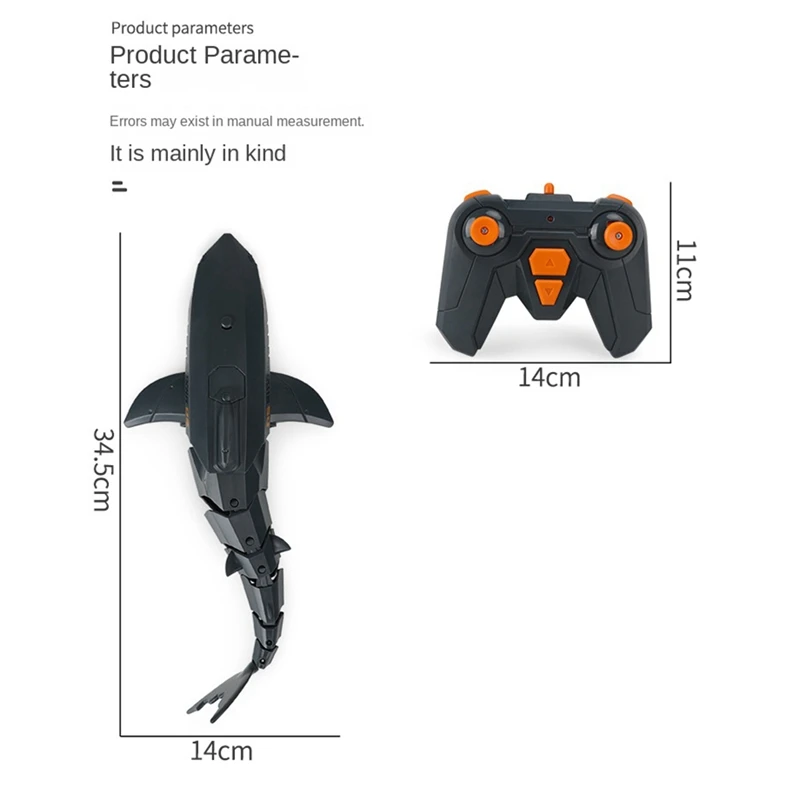 Smart Remote Control Fish Children's Swimming Pool Beach Bath Toys Simulation Remote Control Mechanical Fish Robot Durable Black 6