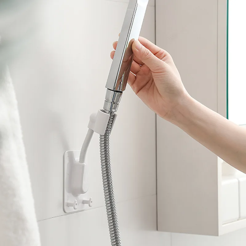 Shower head holder Shower head bracket with hook adjustable self-adhesive hole-free wall-mounted for bathroom accessories