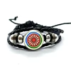 Gypsy Flag Romani Peoples Flag Tribal Ethnic Motifs Leather Bracelets Glass Dome Snap Button Bracelet & Bangles Jewelry Gift 2