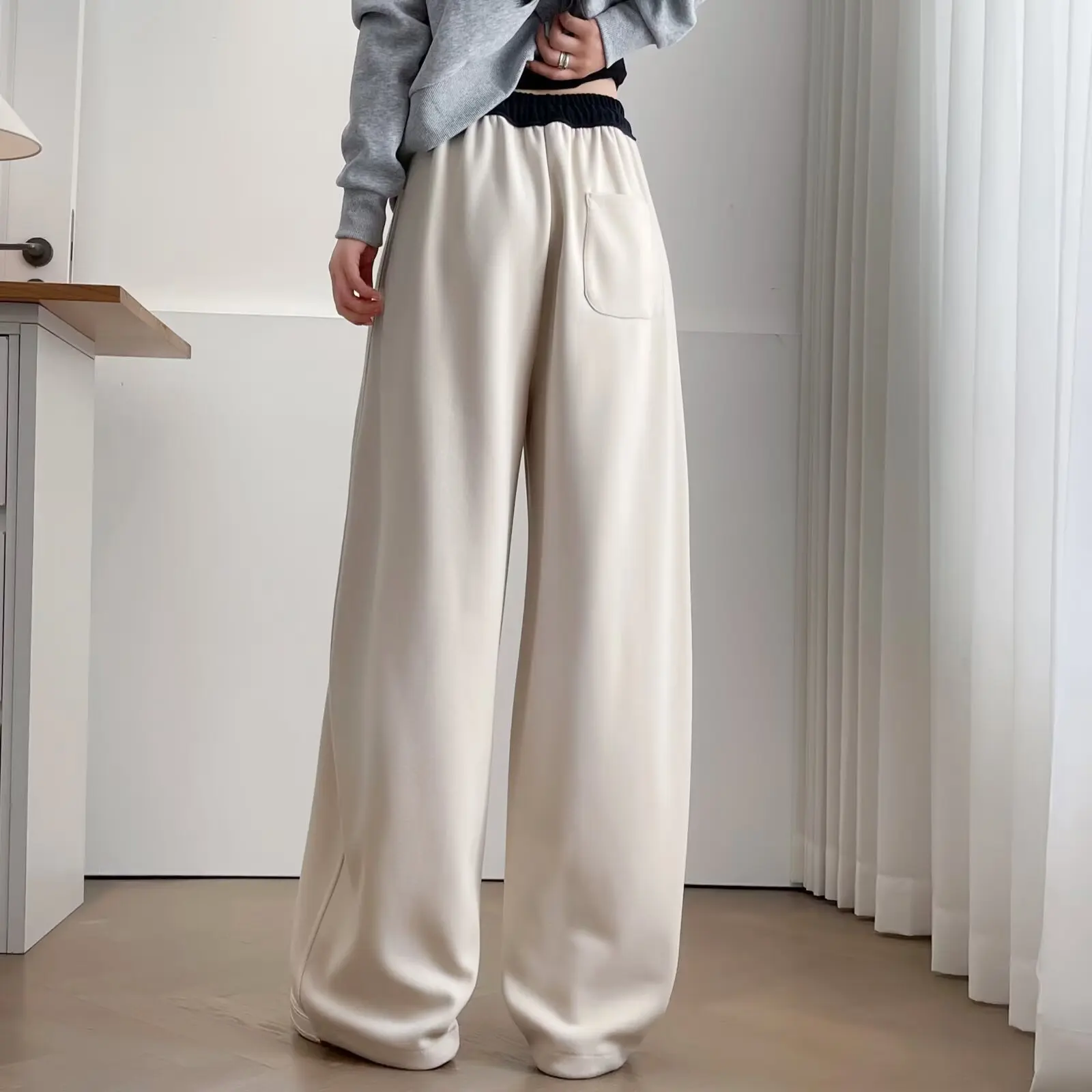 XXXXL Fashion Plus Size Women's Harem Pants New Autumn And Winter Casual And Versatile Thickened Fleece Curved Trousers 2582