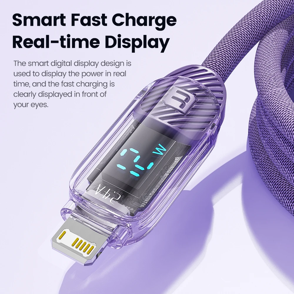 iPhone 14 13 Pro Max 2.4A PD 고속 충전 충전기 용 Toocki USB 케이블 iPad 데이터 코드 용 iP 케이블 iPhone X XS XR 조명 와이어