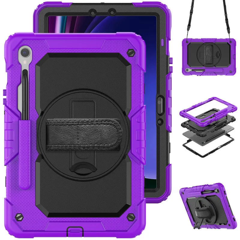Durable Kids Tablet Case with Screen Protector and Handle Strap, Heavy Duty Cover