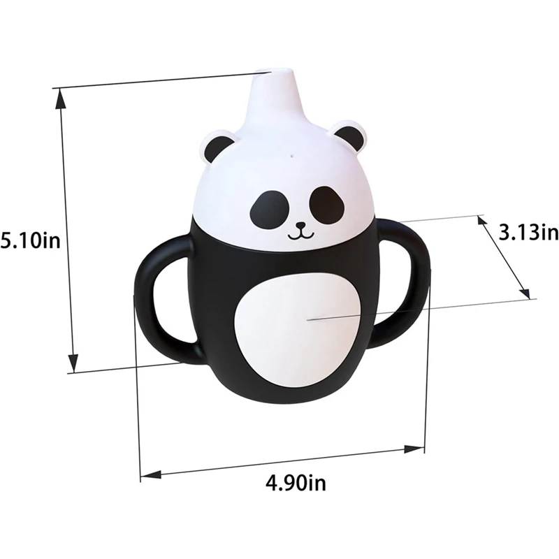 Batole sippy pohár dětské silikon pohár sippy pohár splash-proof sláma panda sippy pohár