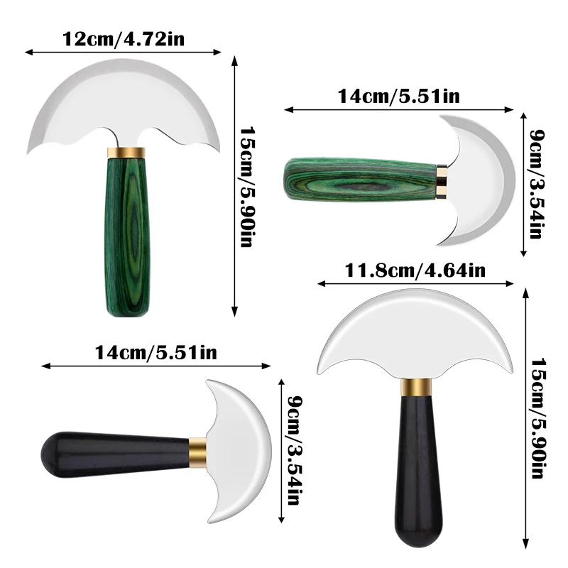 Half Round Leather Cutting Knife With Wooden Handle For Leather Craft Working Stainless Steel DIY Handcraft Accessories leather carving knife