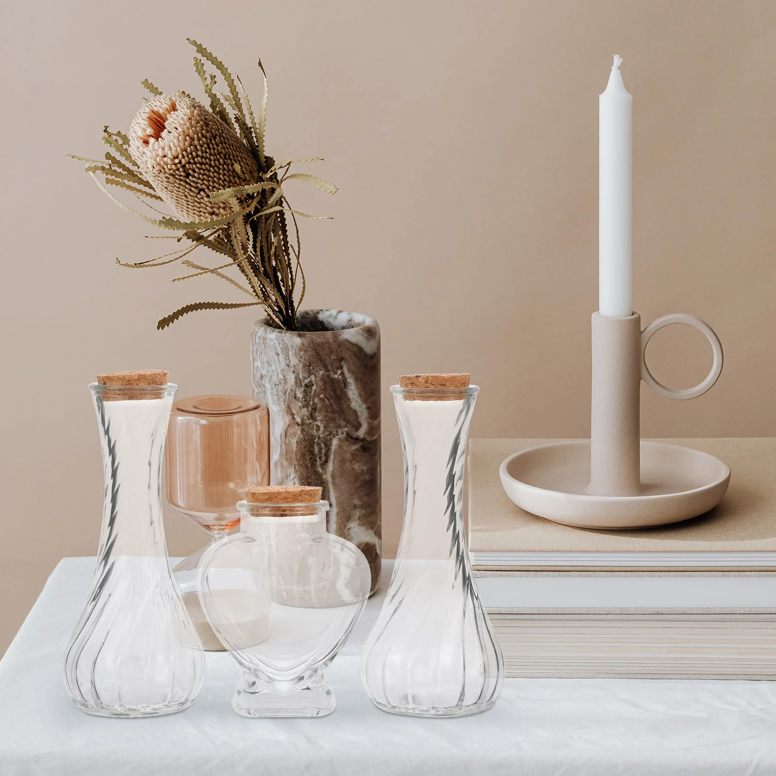3Pcs Unity Sand Ceremony Set Clear Glass Jars Heart Vase Wedding Bottle Storage Containers Wishing Drift Bottles Craft 6