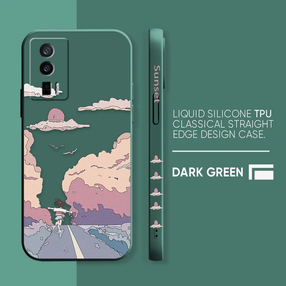 thumbnail image 1 of Case For Redmi K60E K50 K40S K40 K30 K20 10C 9 8A 8 10 Pro 4G 5G Colour Simple Liquid silicone Case Sunset Maple Snow Mountains, 1 of 5