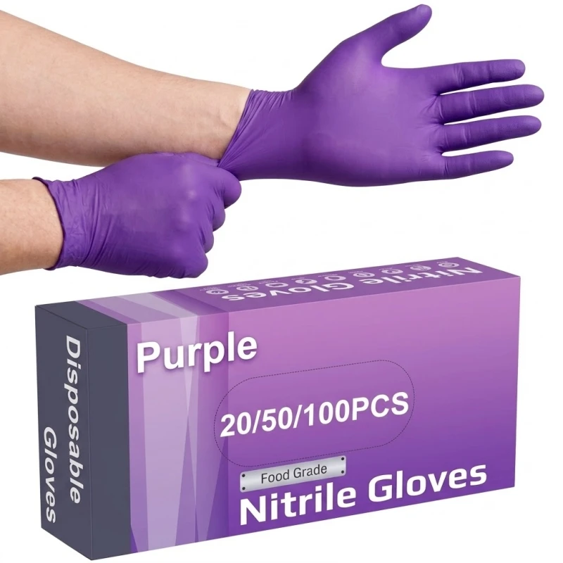 Gants Nitrile Jetables Lot 100 PCS - Taille L, M, S