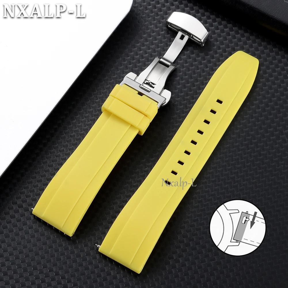 Sleek Silicone Waterproof Watch Band with Butterfly Clasp - Men's and Women's Sport Bracelet