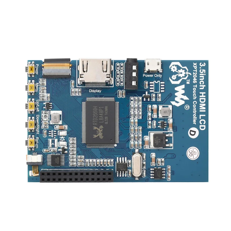 3.5-inch HDMI LCD Resistive Touch Screen with Acrylic Case and 480×320 IPS Display