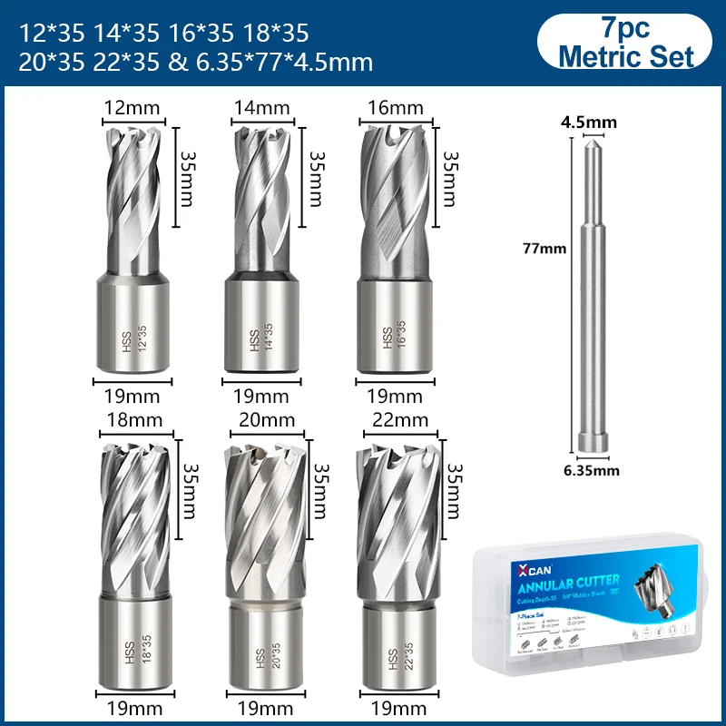 XCAN HSS Kernbohrer Ringschneider 3/4 Zoll Weldon Schaft Hohlbohrer Set Magnetbohrer für Edelstahl Metall – Detail 11