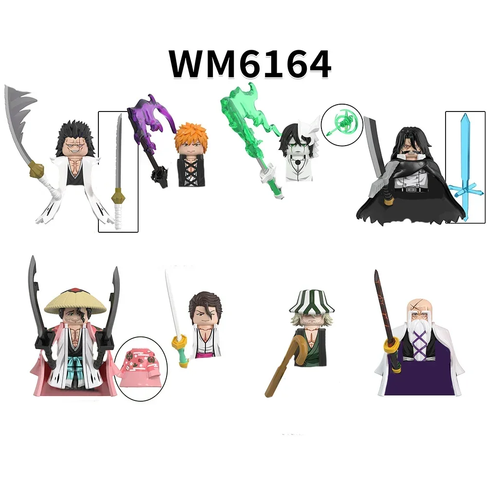 

WM6164 Anime BLEACH Action Figure Building Blocks DIY Kurosaki Ichigo Shinigami Zanpakutou Accessories Model Brick Toys For Kids