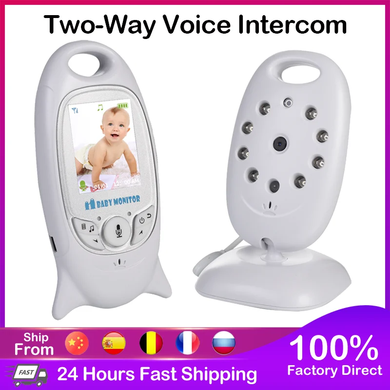 Baby Monitor 2 inch BeBe Baba Electronic Babysitter Radio Video Nanny Camera Night Vision Temperature Monitoring 8 Lullaby VB601 |