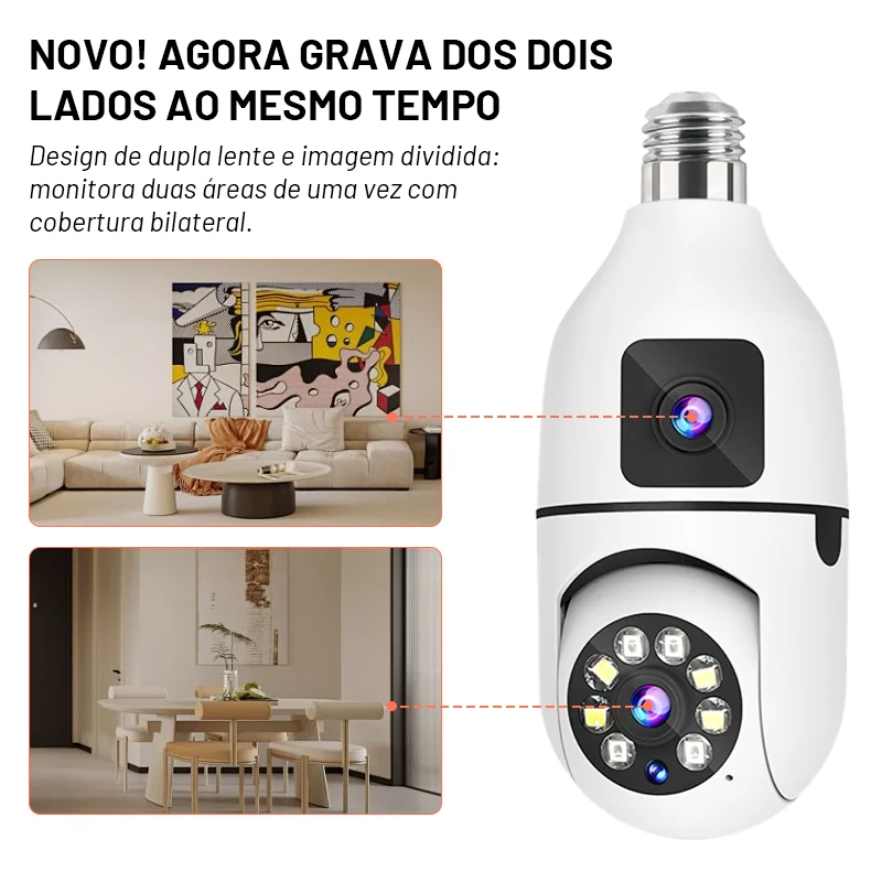Bulb WIFI Camera Dual Lens Security Video Indoor Surveillance Human Tracking Wireless Two-way Audio Cameras Color Night Vision 2