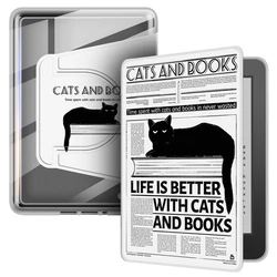 Premium 360° Rotating Protective Case with Detachable Magnetic Smart Cover - Kindle 11th Gen (Baozhi Cat)