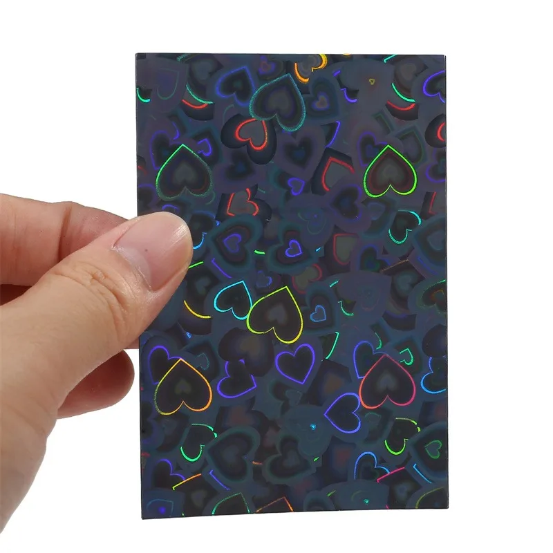 Card Protector 50Pcs Kpop Card Sleeves Card Holder Heart Bling Photocard Holder Photo Films Cards Protector Photo Cards Protective