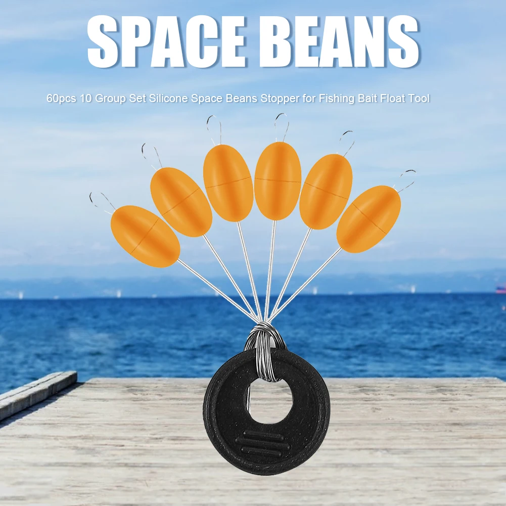 10 Set S M L Big Line Stops Space Beans Fishing Tackle Sea Carp Fly Fishing Bait Sport Tool Float Catfish Round Float Ball 60Pcs