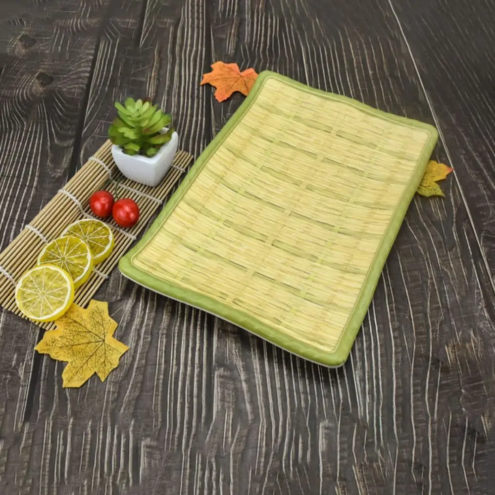 Thickened Melamine Barbecue Plate Imitation Rattan Woven Plate Creative Cutlery Restaurant Hot Pot Vegetable