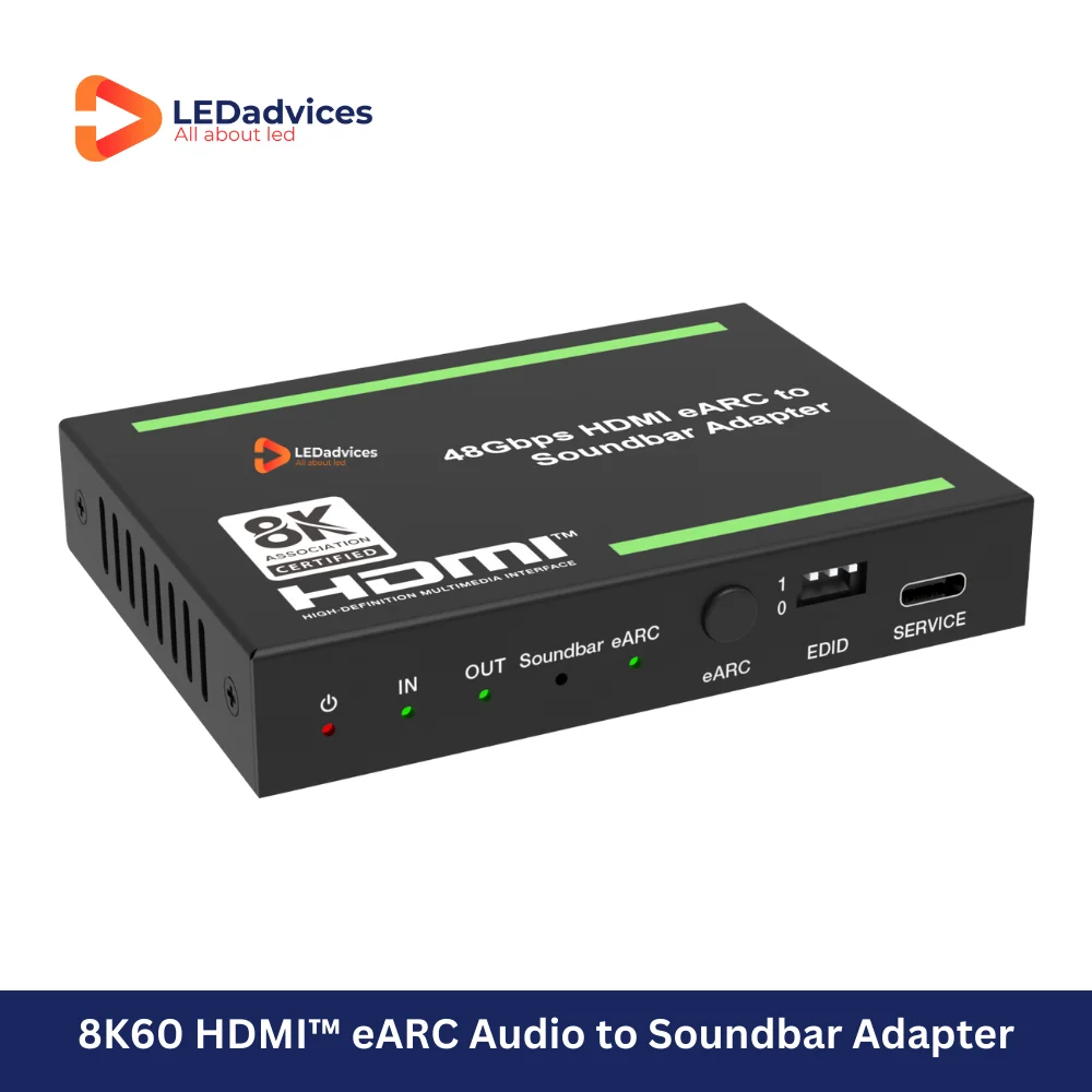 Adaptador de audio a barra de sonido 8K60 HDMI eARC 48 Gbps