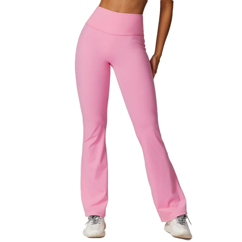 Wide Leg Tight Nude Hip Lifting Yoga Flared Pants Dance High Waist Micro Pull Casual Sports Pants8232