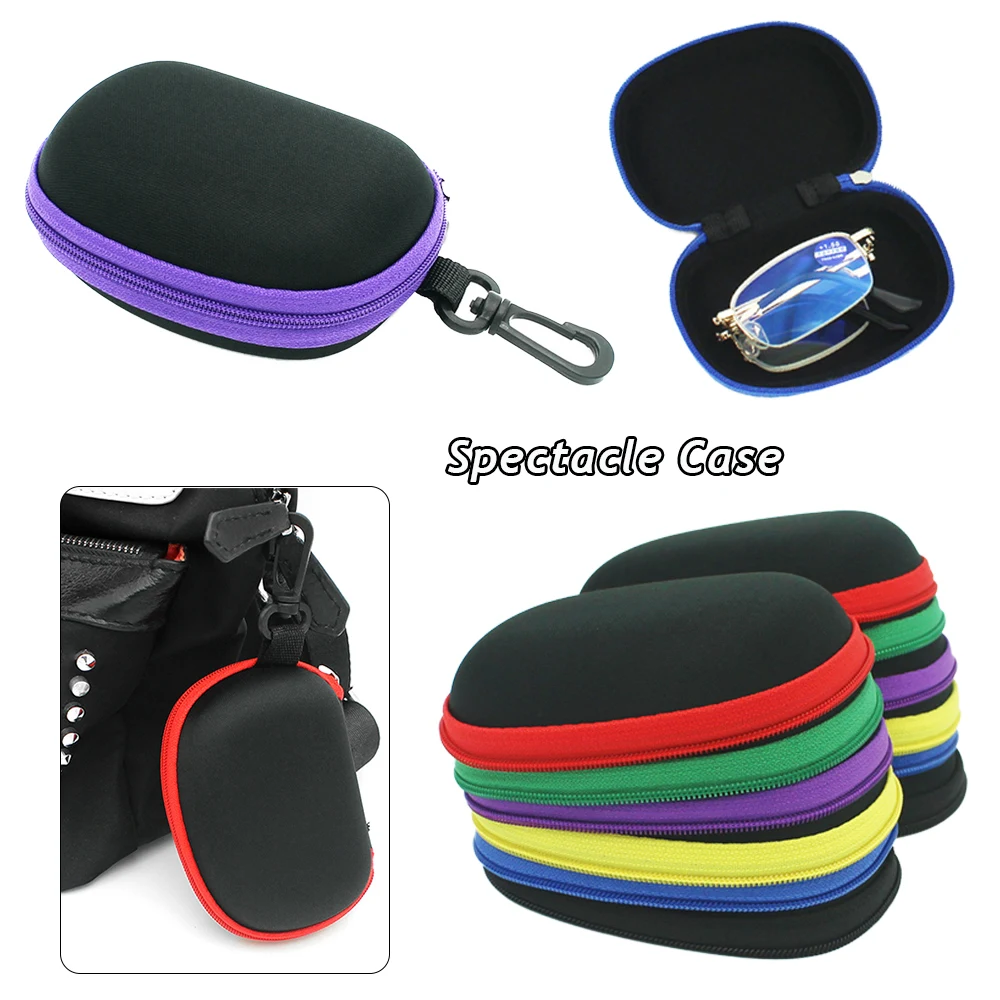 

Foldable Sunglasses Glasses Case With Buckle Portable Lightweight Anti-knock Zipper Case Unisex Waterproof Glasses Packing Box