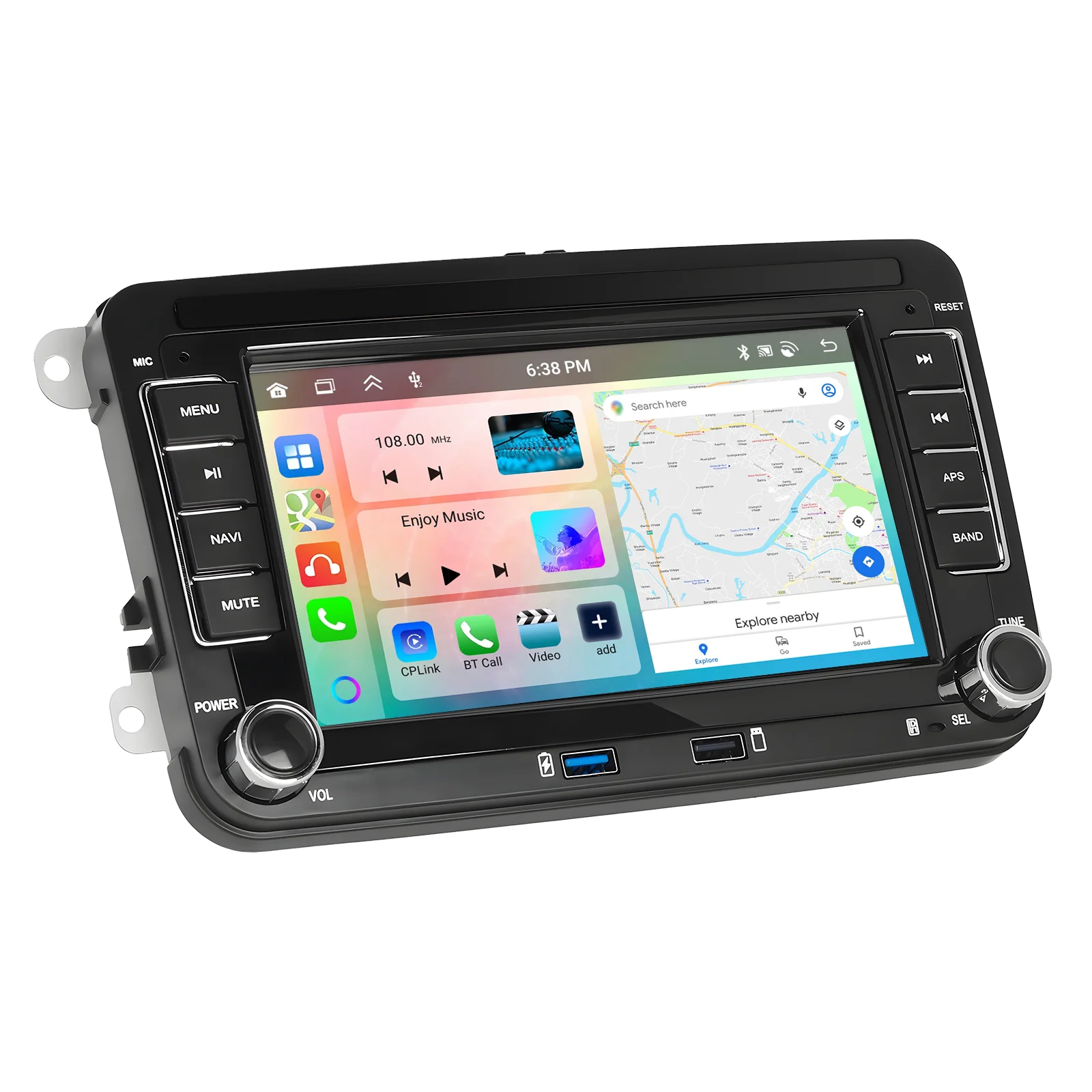 Podofo Autoradio für Seat/Altea ab 2005/2004, kabelloses CarPlay, Android-Headunit, GPS-Navigation, WIFI, FM/RDS, Auto-Player, BT, EQ – Detail 20