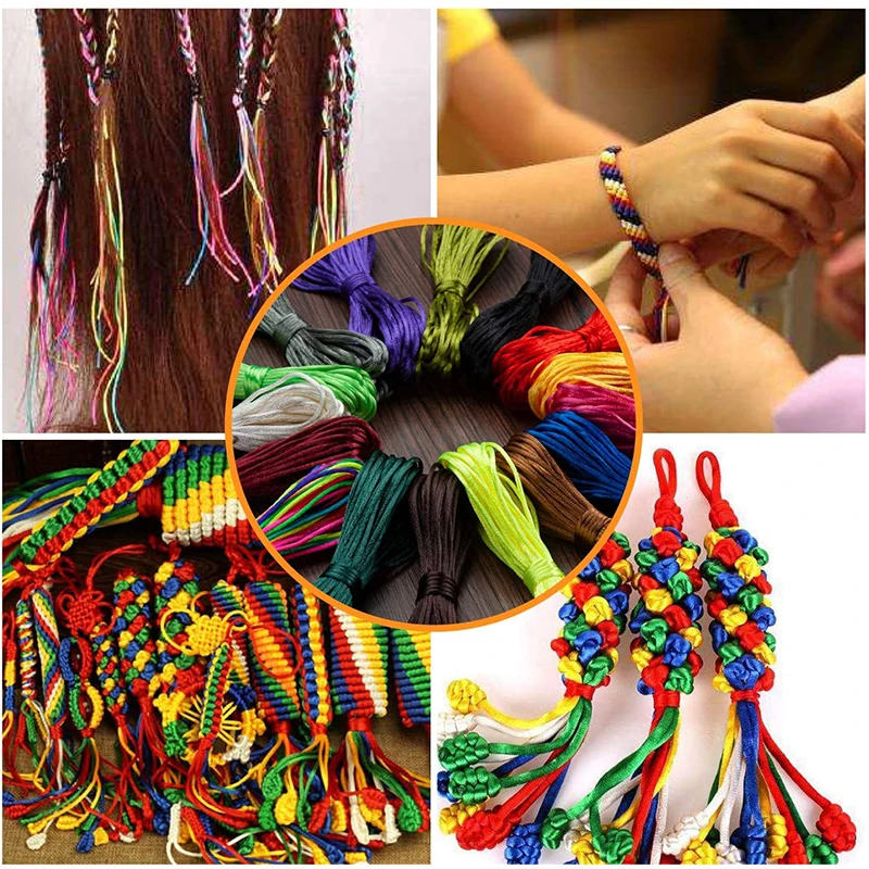 Corda 20 M Nylon Raso Annodamento Cinese Seta Macramè Corda - Foto 9